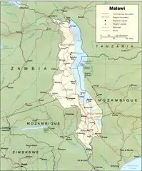 Malawi Map Political 2