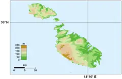 Malta Topographic Map