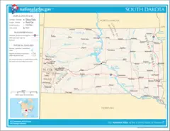 Map of South Dakota Na 1