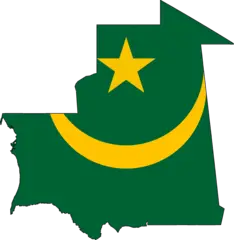 Mauritania Flag Map