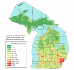 Michigan Population Map