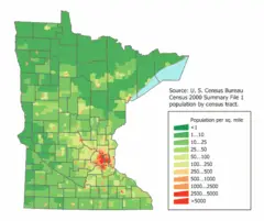 Minnesota Population Map