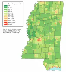 Mississippi Population Map