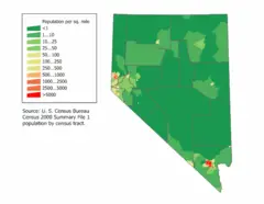 Nevada Population Map