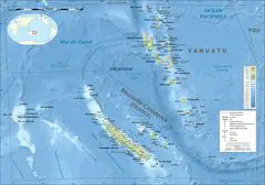 New Caledonia And Vanuatu Bathymetric And Topographic Map Fr
