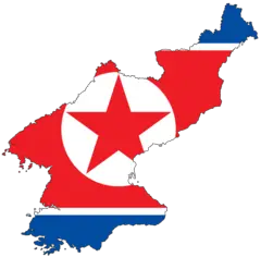 North Korea Flag Map