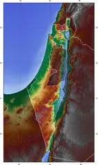 Palestine Topographic Blank Map