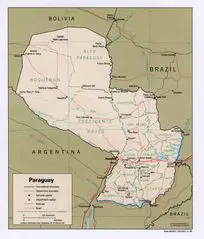 Paraguay Political Map 1998