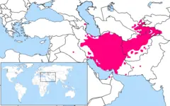 Persian Language Location Map