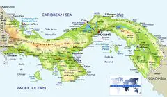Physical Map of Panama