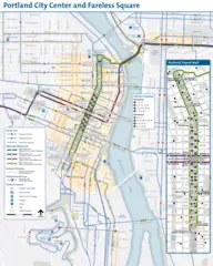 Portland Downtown Transport Map (city Center)