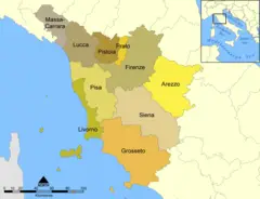 Provinces Map of Tuscany