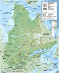 Quebec Province Topographic Map