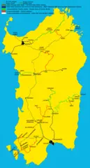 Railways Map of Sardinia