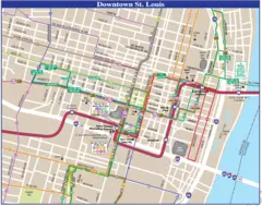 Saint Louis Downtown Transport Map