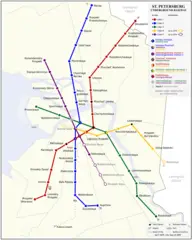 Saint Petersburg Metro System Map