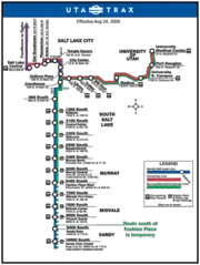 Salt Lake City Light Rail Map (map)