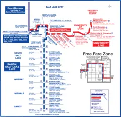Sandy Salt Lake Trax System Map (subway)