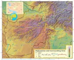 Shaded Relief Map Of Afghanistan (political)