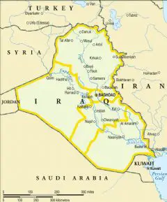 Simple Map Of Iraq And Its Neighbors