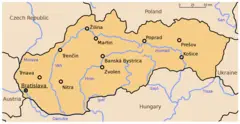 Slovakia Map Rivers And Cities