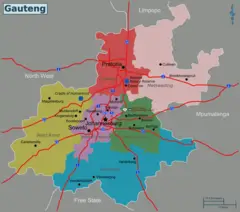 South Africa Gauteng Map