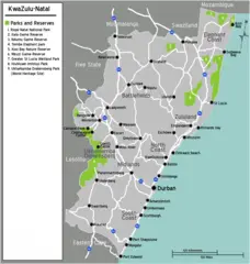South Africa Kwazulu Natal Map