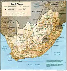 South Africa Relief Map