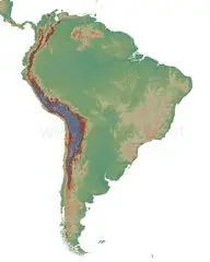 South America Blank Physical Map