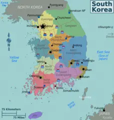 South Korea Regions Map