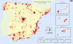 Spain Population Map 2008