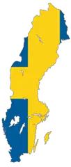 Sweden Flag Map
