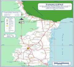 Tamaulipas Mexico Road Map