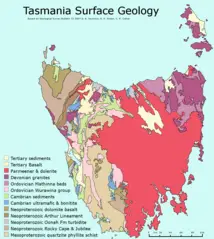 Tasmania Surface Geology Map