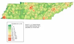 Tennessee Population Map