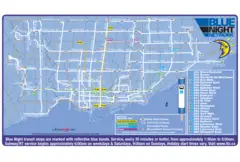 Toronto Blue Night Network Map