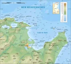 Tunis Gulf Topo Map French