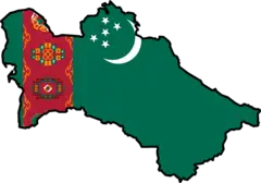 Turkmenistan Flag Map
