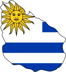 Uruguay Flag Map