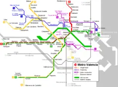 Valencia Metro Map