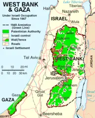 West Bank Gaza Map 2007 Settlements