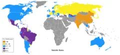 World Suicide Rates Map
