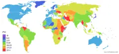 World Inflation Rate Map 2007