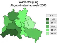 Abgeordnetenhauswahl Berlin  Wahlbeteiligung 2006