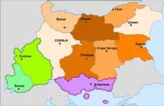 Administrative Map of Bulgaria During Wwii Sr