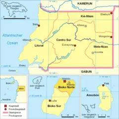 Aequatorialguinea Karte Politisch Bioko Norte