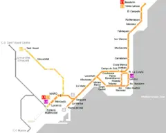 Alicante Metro Map