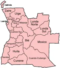 Angola Provinces Named