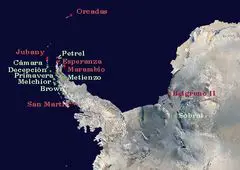 Argentine Antarctica Bases Map
