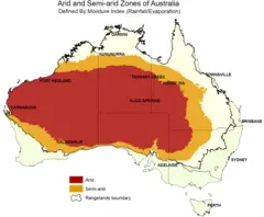 Arid And Semi Map Australia